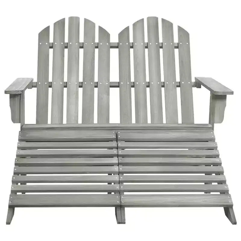 vidaXL 2-Seater Adirondack Chair with Ottomans - Solid Fir Wood - Multiple Colors