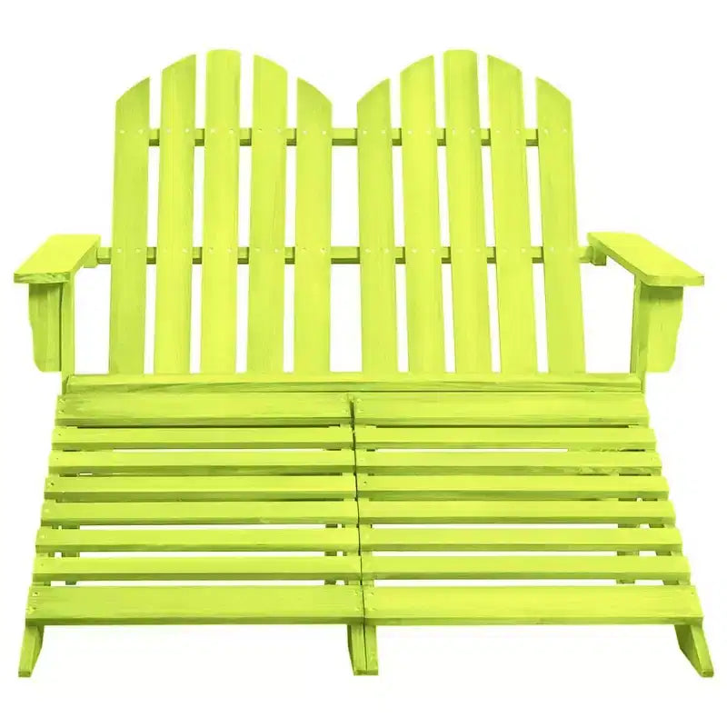 vidaXL 2-Seater Adirondack Chair with Ottomans - Solid Fir Wood - Multiple Colors