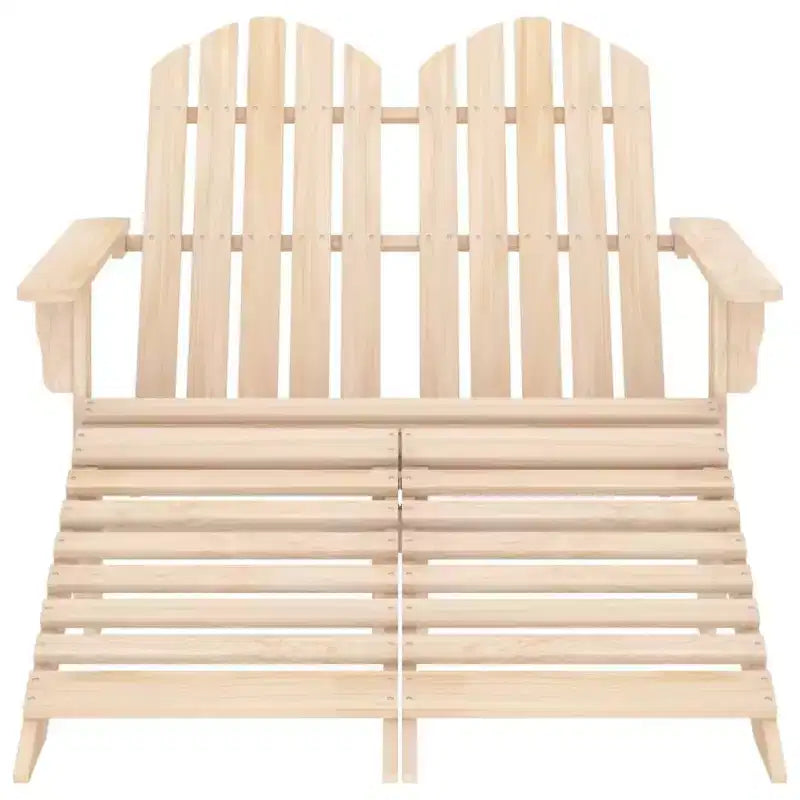 vidaXL 2-Seater Adirondack Chair with Ottomans - Solid Fir Wood - Multiple Colors