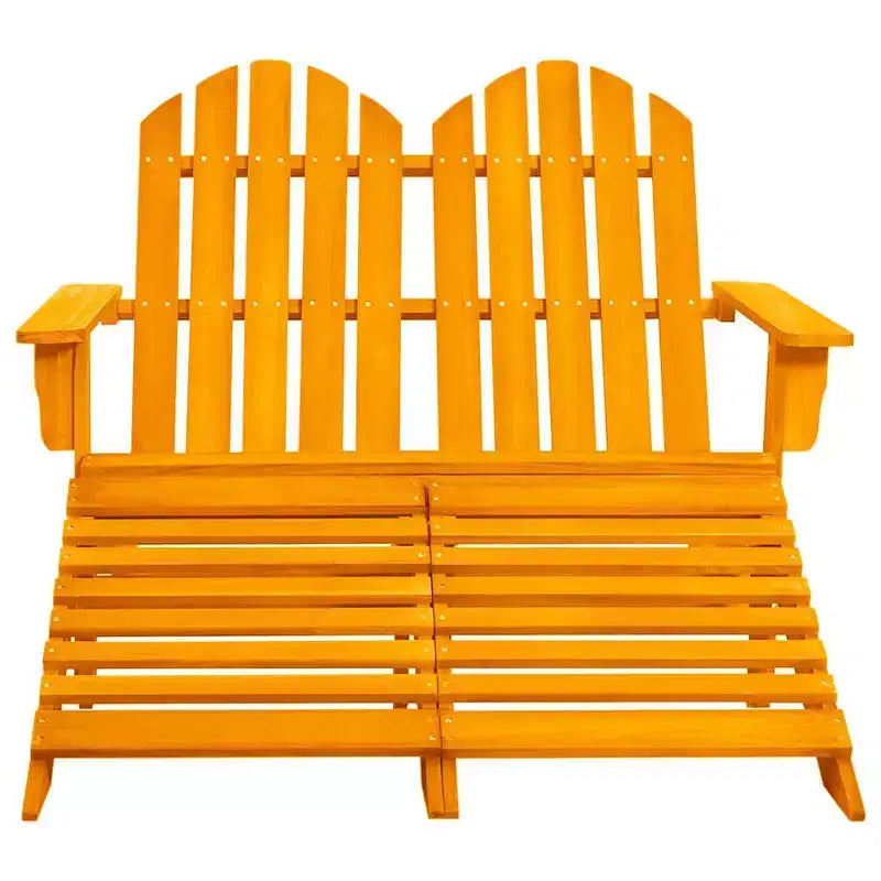 vidaXL 2-Seater Adirondack Chair with Ottomans - Solid Fir Wood - Multiple Colors