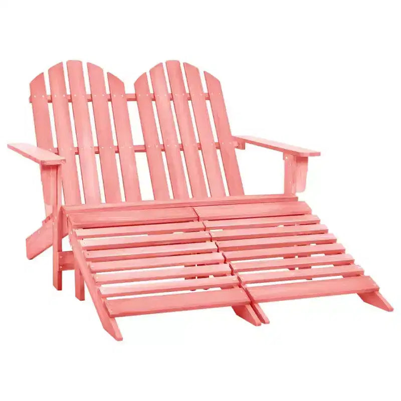 vidaXL 2-Seater Adirondack Chair with Ottomans - Solid Fir Wood - Multiple Colors