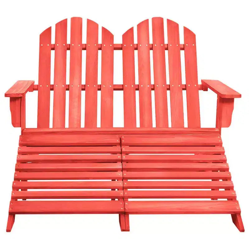 vidaXL 2-Seater Adirondack Chair with Ottomans - Solid Fir Wood - Multiple Colors