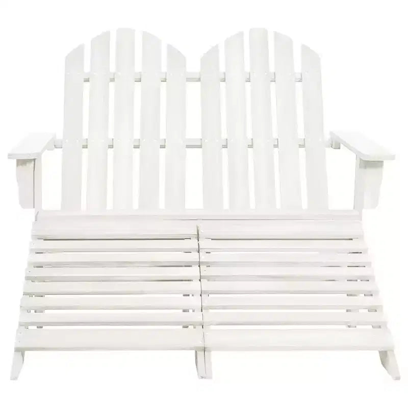 vidaXL 2-Seater Adirondack Chair with Ottomans - Solid Fir Wood - Multiple Colors