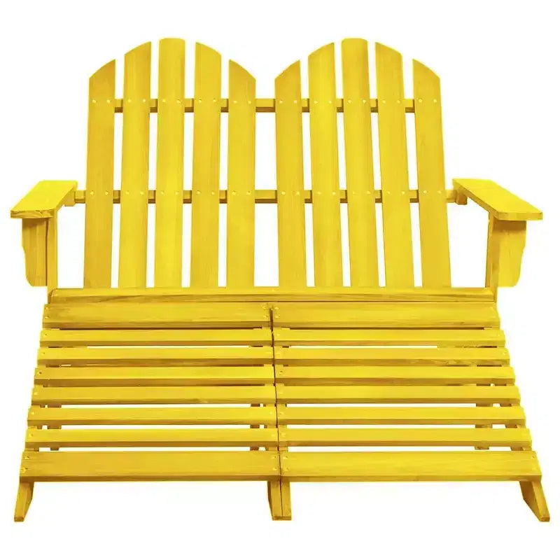 vidaXL 2-Seater Adirondack Chair with Ottomans - Solid Fir Wood - Multiple Colors