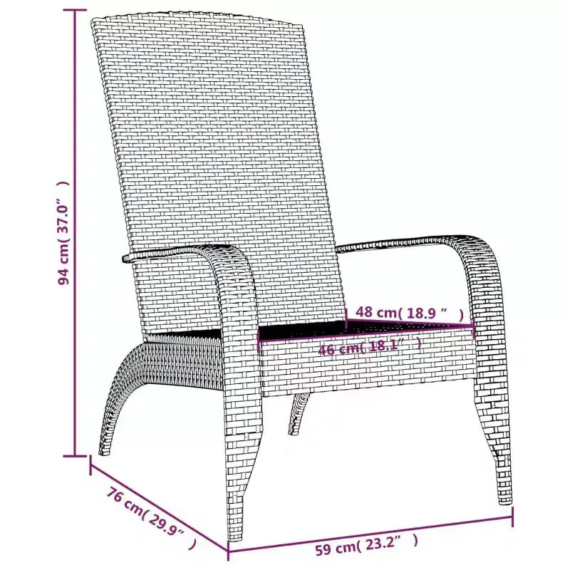 vidaXL Garden Adirondack Chair Poly Rattan