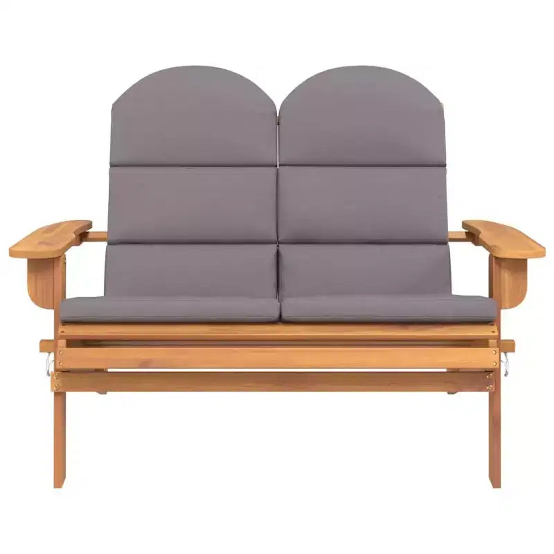 Adirondack Garden Bench Solid Wood Acacia with Cushions