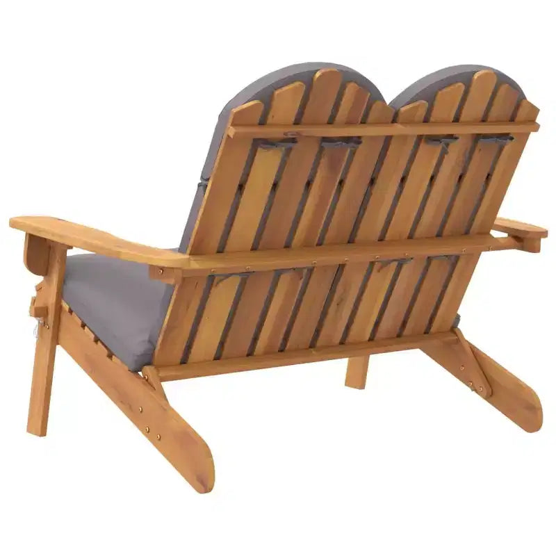 Adirondack Garden Bench Solid Wood Acacia with Cushions