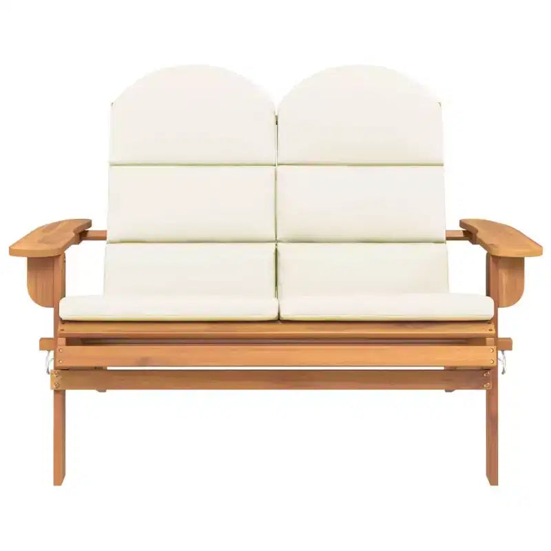 Adirondack Garden Bench Solid Wood Acacia with Cushions