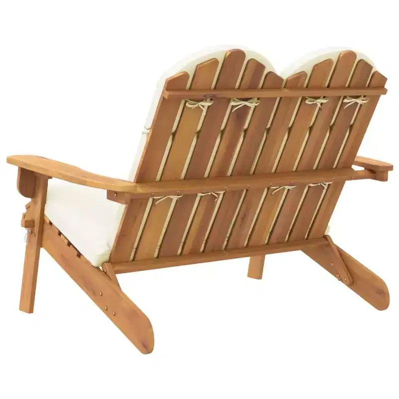 Adirondack Garden Bench Solid Wood Acacia with Cushions
