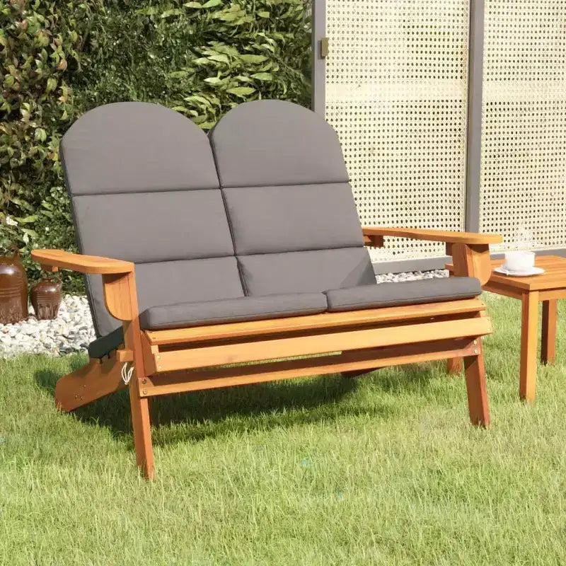 Adirondack Garden Bench Solid Wood Acacia with Cushions