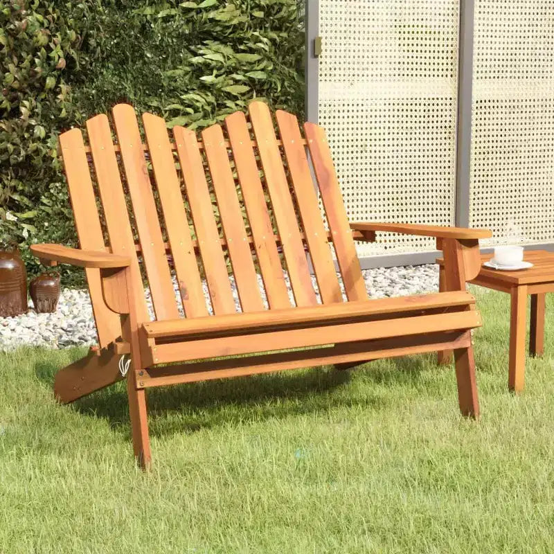 Adirondack Garden Bench Solid Wood Acacia with Cushions