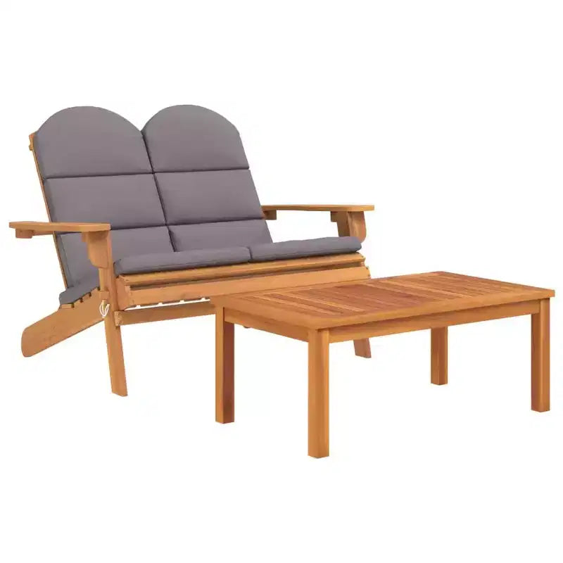 2-Piece Adirondack Garden Lounge Set  Solid Wood Acacia Furniture