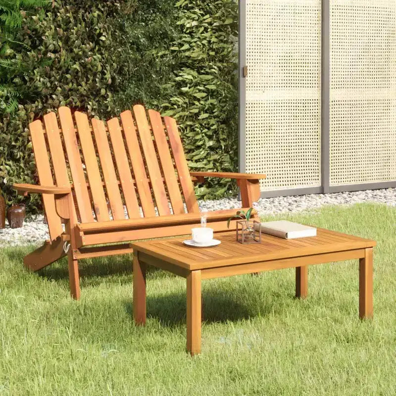 2-Piece Adirondack Garden Lounge Set  Solid Wood Acacia Furniture