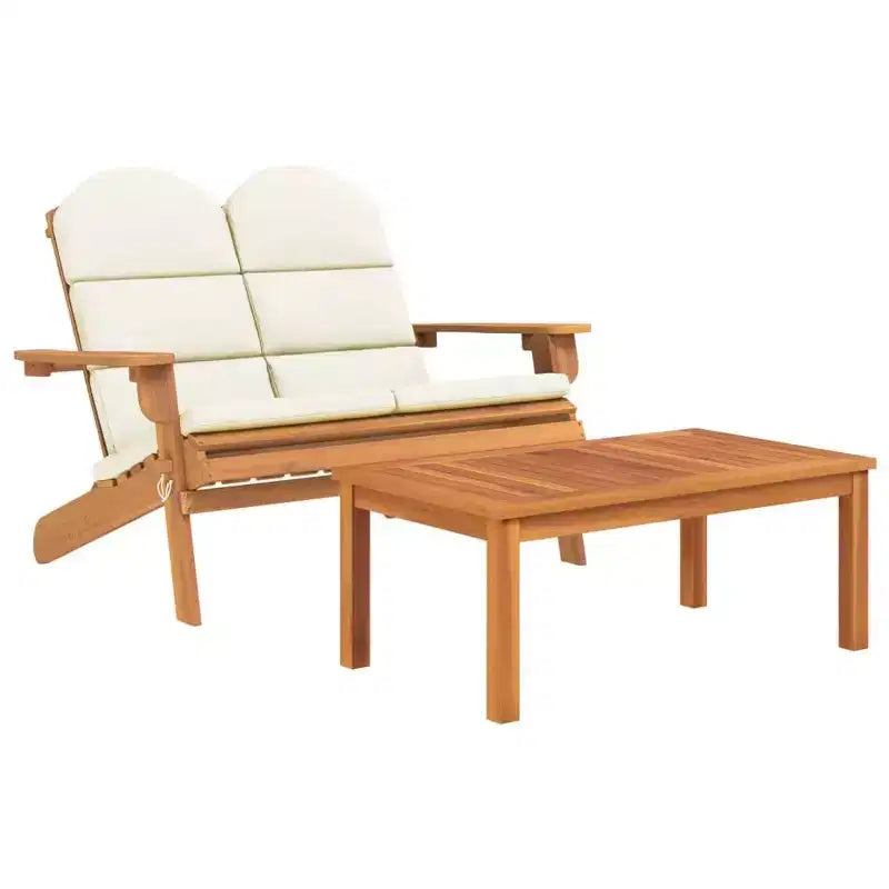 2-Piece Adirondack Garden Lounge Set  Solid Wood Acacia Furniture