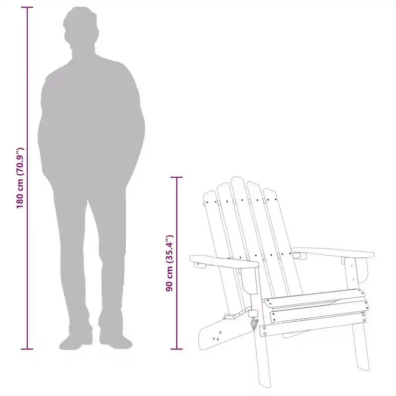 vidaXL Garden Chair Natural wood Solid Acacia wood Standard Foldable