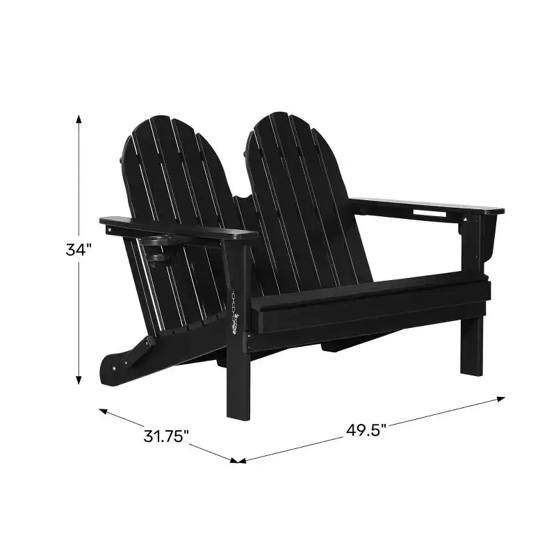 WestinTrends St. Augustine Outdoor Patio 49 HDPE Folding Adirondack Garden Bench