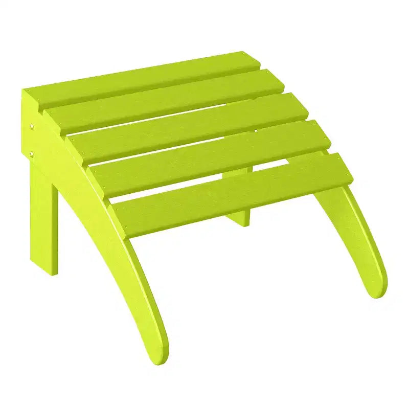 WestinTrends Highland 4-Piece Outdoor Patio HDPE Adirondack Chairs With Ottomans and Cup Holder Set, Lime