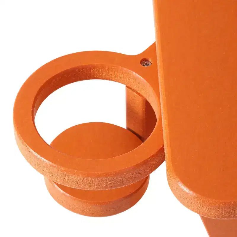 WestinTrends Highland 4-Piece Orange Outdoor Patio HDPE Adirondack Chairs With Ottomans and Cup Holder Set