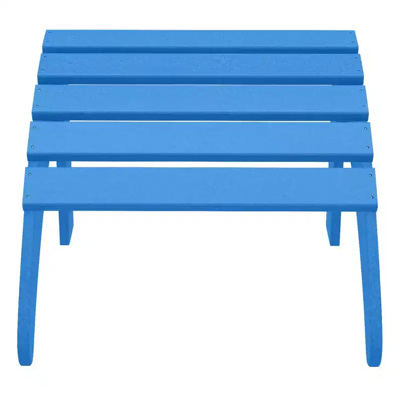 WestinTrends Highland 4-Piece Outdoor Patio HDPE Adirondack Chairs With Ottomans and Cup Holder Set, Pacific Blue