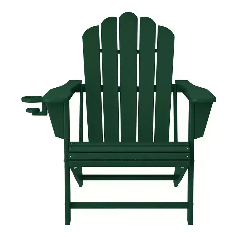 WestinTrends Highland 5-Piece Adirondack Chair with Folding Ottoman and Table Set, Dark Green
