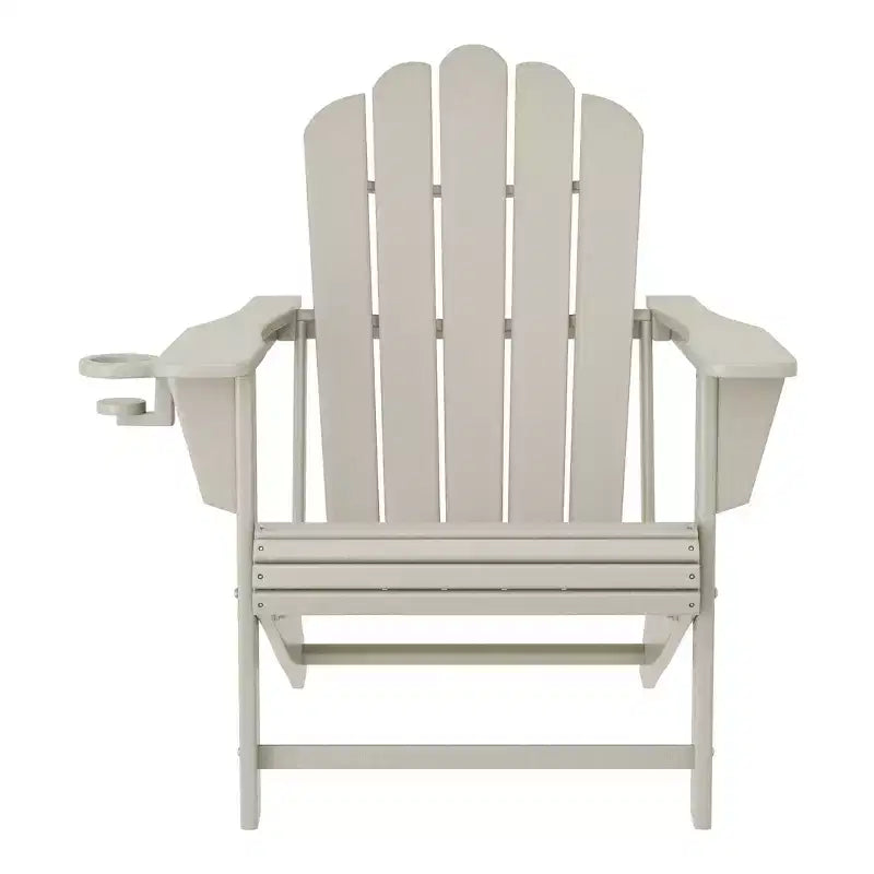 WestinTrends Highland 5-Piece Adirondack Chair with Folding Ottoman and Table Set, Sand
