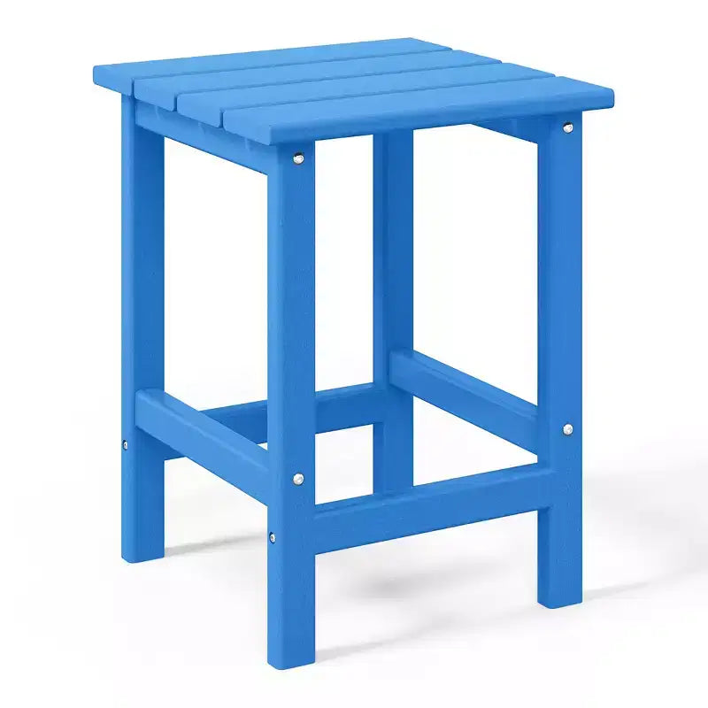 WestinTrends Highland 3-Piece Outdoor Patio HDPE Adirondack Chair With Cup Holder and Table Set, Pacific Blue