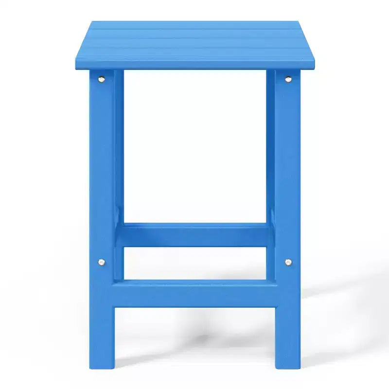 WestinTrends Highland 3-Piece Outdoor Patio HDPE Adirondack Chair With Cup Holder and Table Set, Pacific Blue