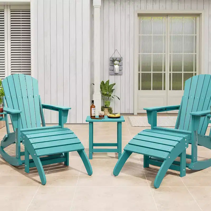 Weather-resistant high-density polyethylene (HDPE) Adirondack chair footstool  Outdoor patio footstool  Waterproof, easy to clean, sturdy