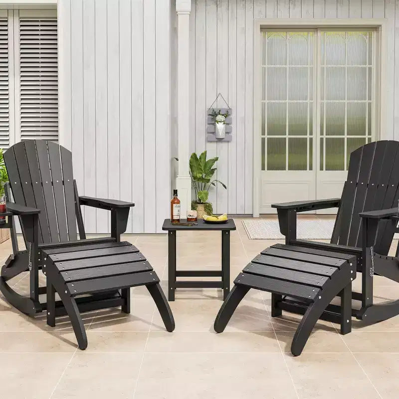 Weather-resistant high-density polyethylene (HDPE) Adirondack chair footstool  Outdoor patio footstool  Waterproof, easy to clean, sturdy