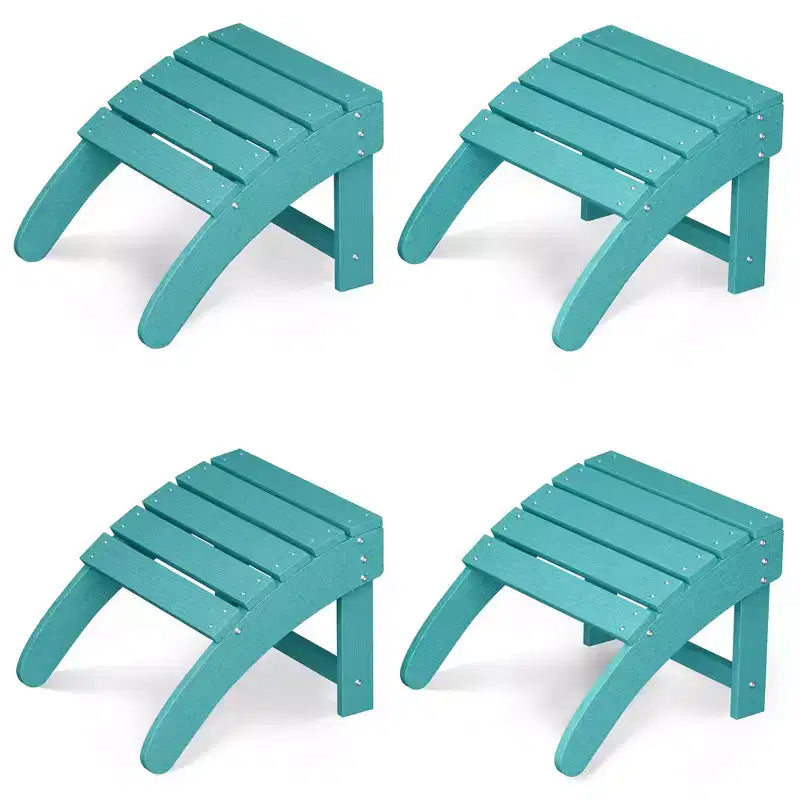 Weather-resistant high-density polyethylene (HDPE) Adirondack chair footstool  Outdoor patio footstool  Waterproof, easy to clean, sturdy