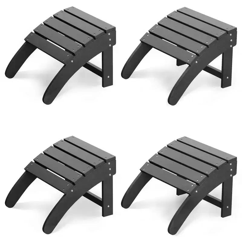 Weather-resistant high-density polyethylene (HDPE) Adirondack chair footstool  Outdoor patio footstool  Waterproof, easy to clean, sturdy