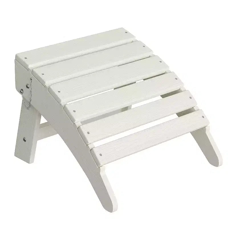 All-Weather Folding Adirondack Ottoman, HDPE Outdoor Footrest, Weather-Resistant Durable Easy Storage Compatible with Adirondack Chair