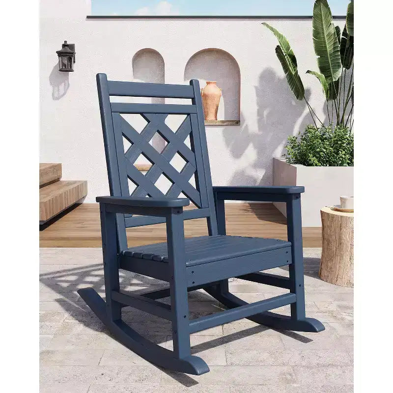 Outdoor Adirondack Rocking Chairs,All-Weather HDPE Adirondack Rocker Chair, Front Porch Rocker Chairs for Patio Lawn Porch Deck