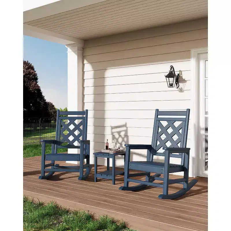 Outdoor Adirondack Rocking Chairs,All-Weather HDPE Adirondack Rocker Chair, Front Porch Rocker Chairs for Patio Lawn Porch Deck