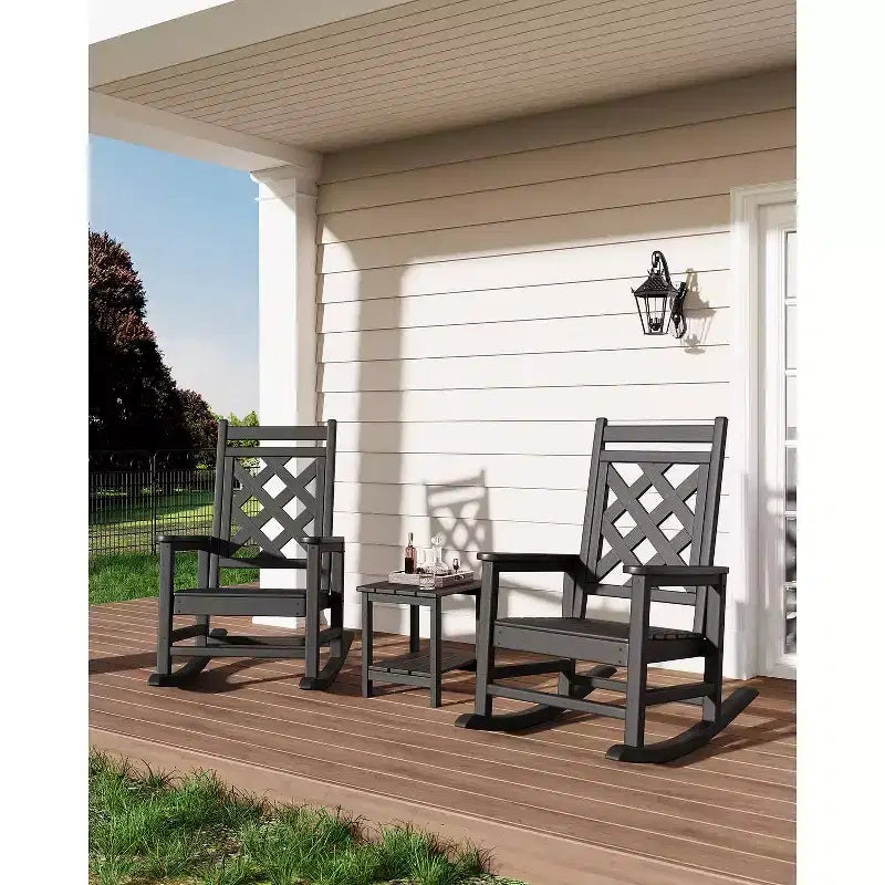 Outdoor Adirondack Rocking Chairs,All-Weather HDPE Adirondack Rocker Chair, Front Porch Rocker Chairs for Patio Lawn Porch Deck