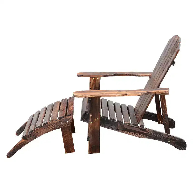 Double Wooden Adirondack Chair, Outdoor Loveseat with High Backrest, Smooth Armrest