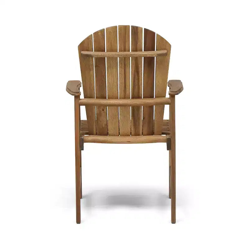 Outdoor Weather Resistant Acacia Wood Adirondack Dining Chairs (Set of 2), Natural Finish
