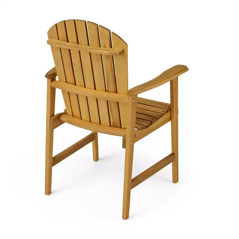 Outdoor Weather Resistant Acacia Wood Adirondack Dining Chairs (Set of 2), Natural Finish