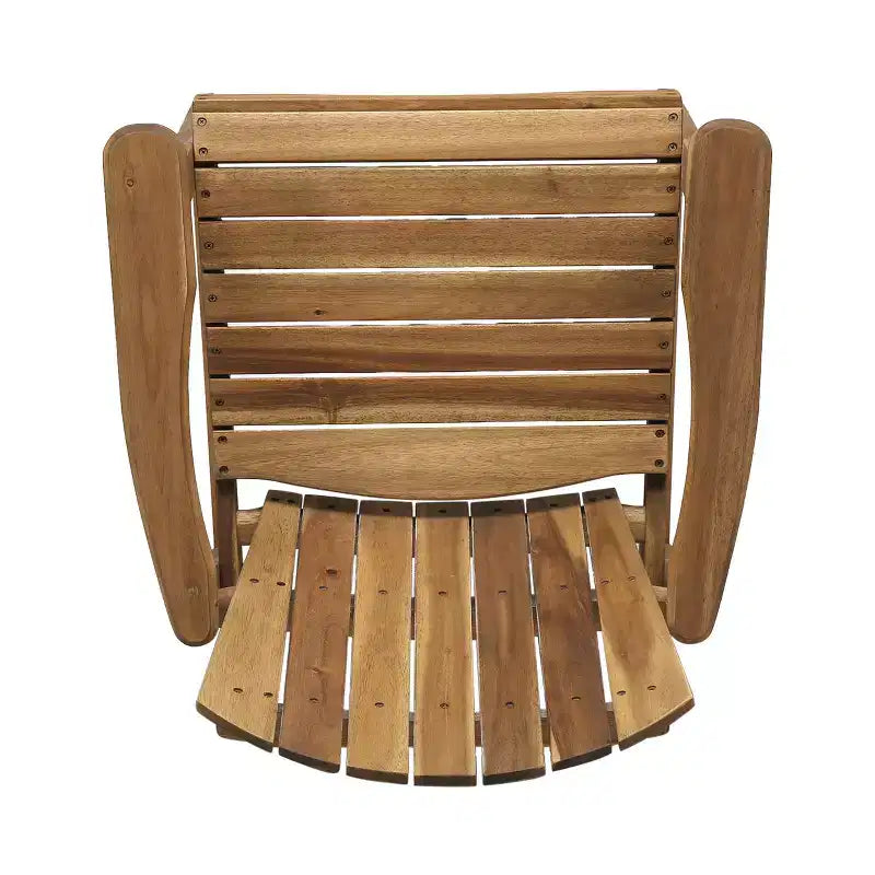 Outdoor Weather Resistant Acacia Wood Adirondack Dining Chairs (Set of 2), Natural Finish