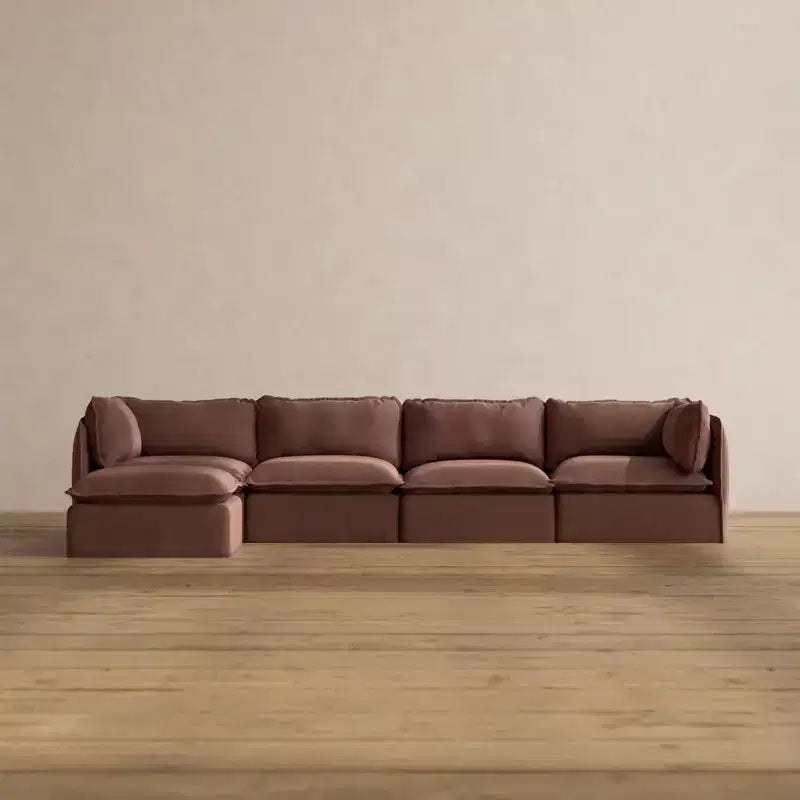 Anabei Modular Washable 4-Seater Sofa Sectional | Deluxe+ Seat & Cloud Pillow