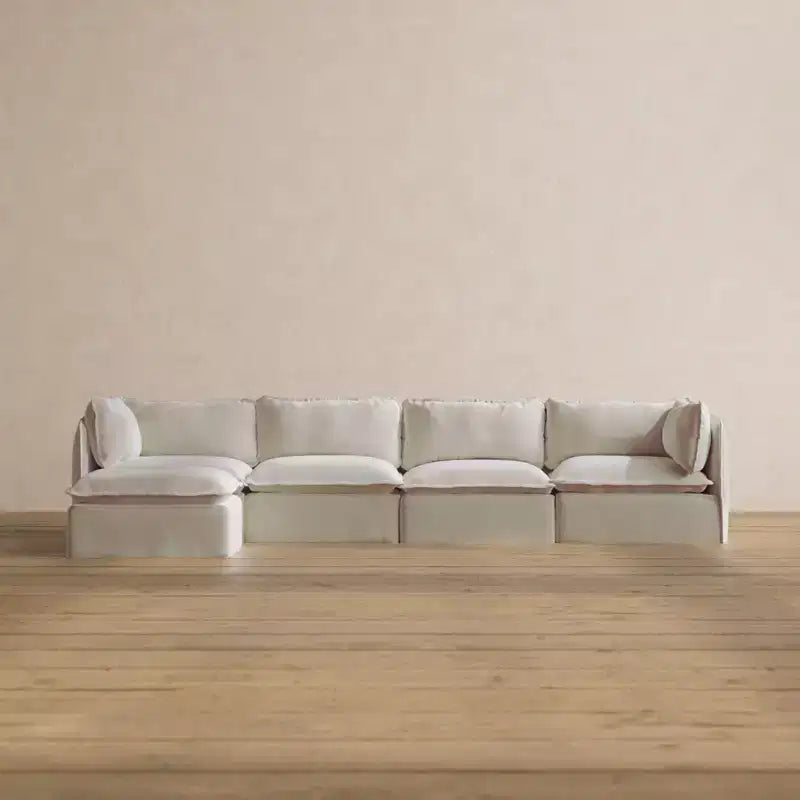 Anabei Modular Washable 4-Seater Sofa Sectional | Deluxe+ Seat & Cloud Pillow