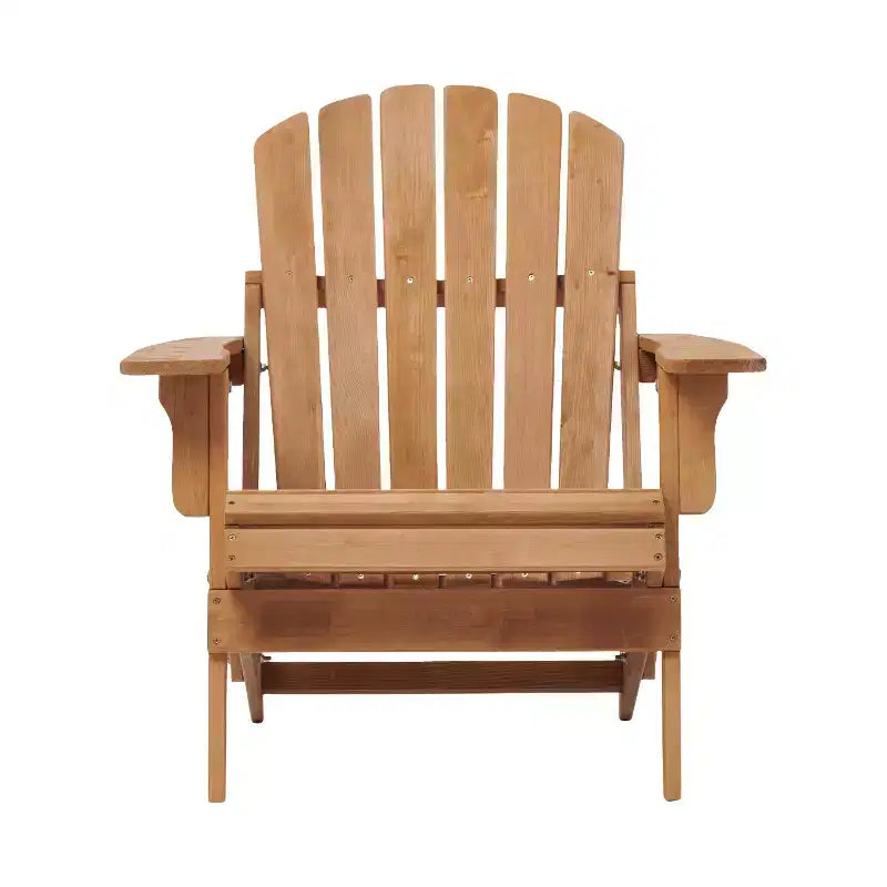 Oversized Wooden Folding Adirondack Chair with Pre-Assembled Backrest and Seatboard, Hemlock Wood, Weight Capacity 330 lbs for Garden or Deck