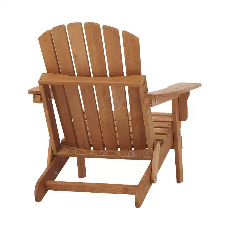Oversized Wooden Folding Adirondack Chair with Pre-Assembled Backrest and Seatboard, Hemlock Wood, Weight Capacity 330 lbs for Garden or Deck