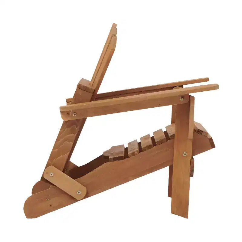 Oversized Wooden Folding Adirondack Chair with Pre-Assembled Backrest and Seatboard, Hemlock Wood, Weight Capacity 330 lbs for Garden or Deck