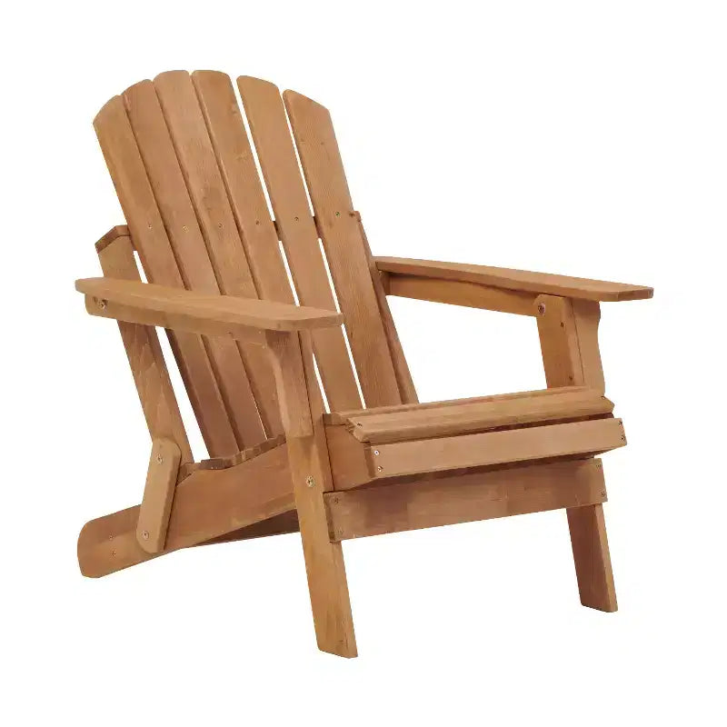 Oversized Wooden Folding Adirondack Chair with Pre-Assembled Backrest and Seatboard, Hemlock Wood, Weight Capacity 330 lbs for Garden or Deck