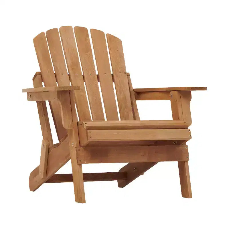 Oversized Wooden Folding Adirondack Chair with Pre-Assembled Backrest and Seatboard, Hemlock Wood, Weight Capacity 330 lbs for Garden or Deck