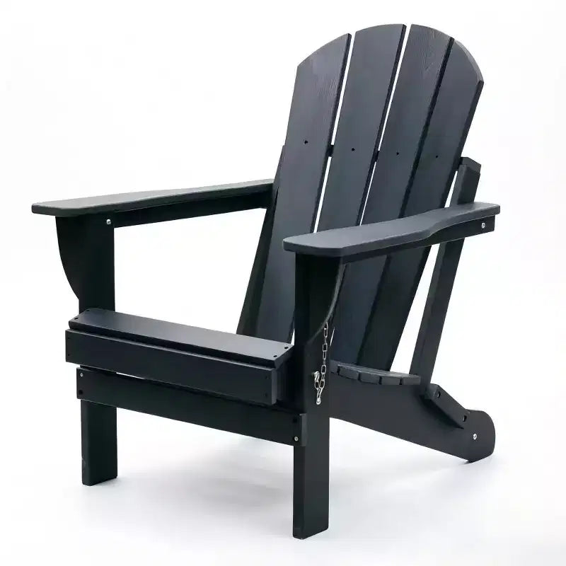 HDPE All-Weather Adirondack Folding Chair with Dual Cup Holders, Weight Capacity 380 lbs, Low Maintenance for Backyard or Camping