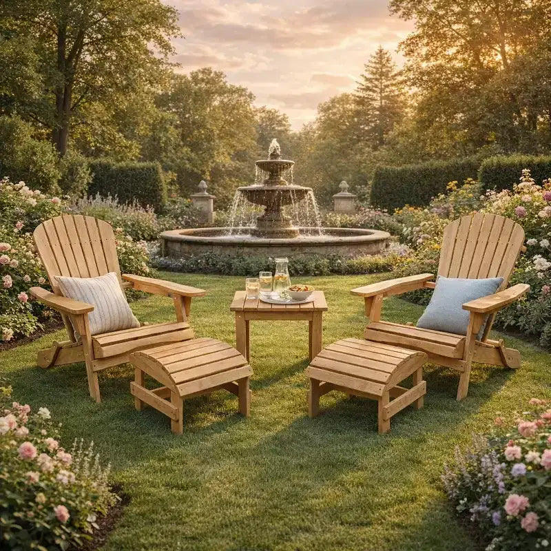 Folding Large Size Adirondack Chair Pine Wood