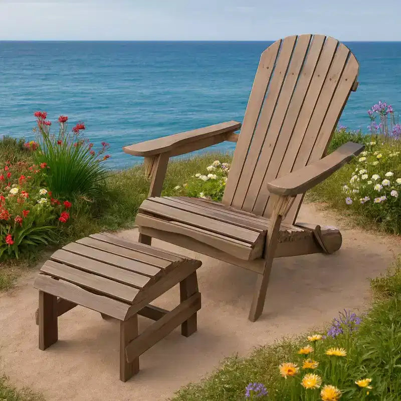 Folding Large Size Adirondack Chair Pine Wood