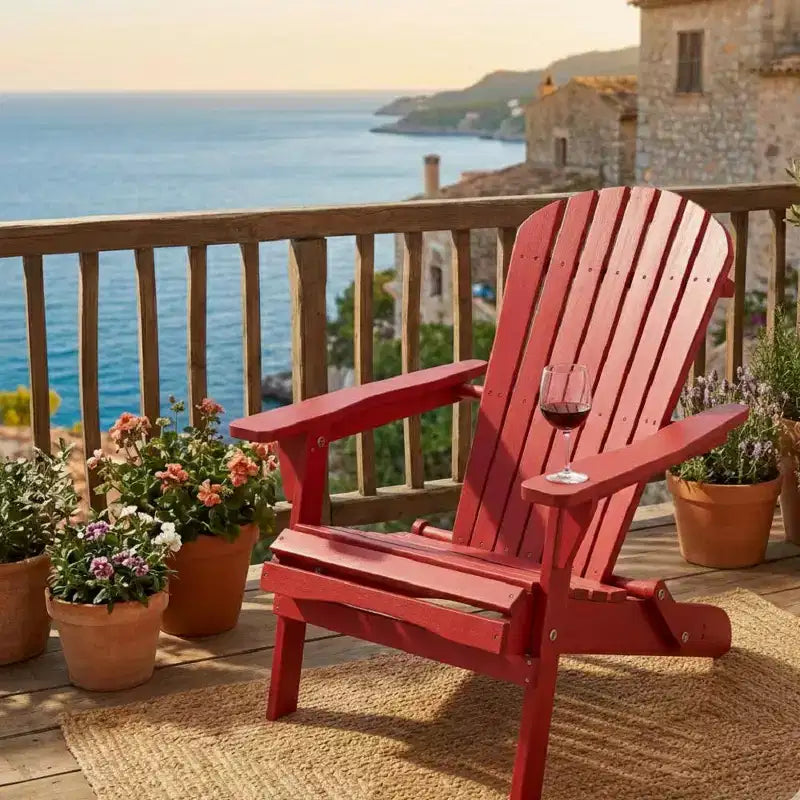 Folding Large Size Adirondack Chair Pine Wood